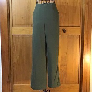 Carlisle ~ Green Wool Wide Leg Dress Pants